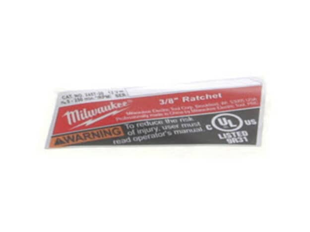 Milwaukee Service Nameplate - 12-20-2457