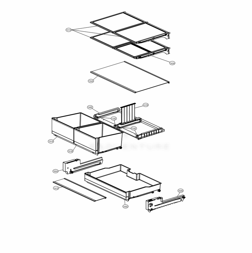 LG Refrigerator Shelf Assembly - AHT73233954