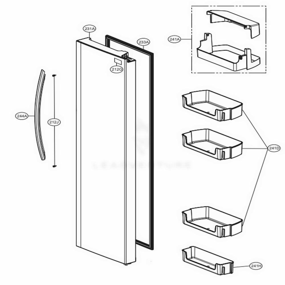 LG Refrigerator Door (Black) - ADD74296604