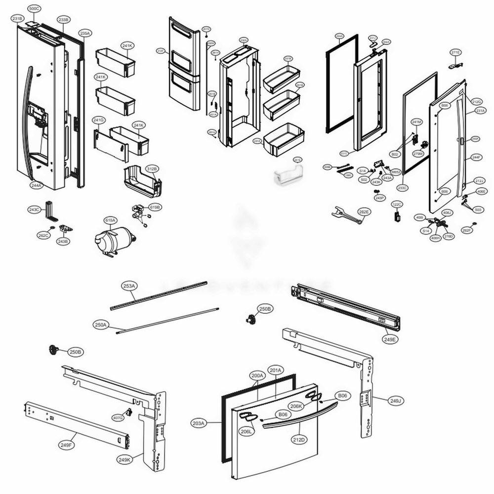 LG Refrigerato Door Foam Assembly - ADD73996083