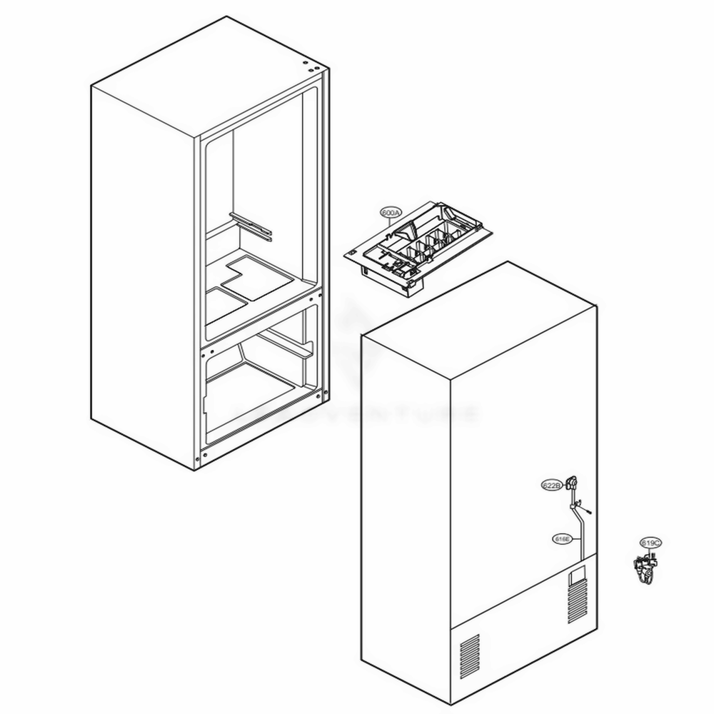 LG Ice Water Tube Assembly - AJR74082505