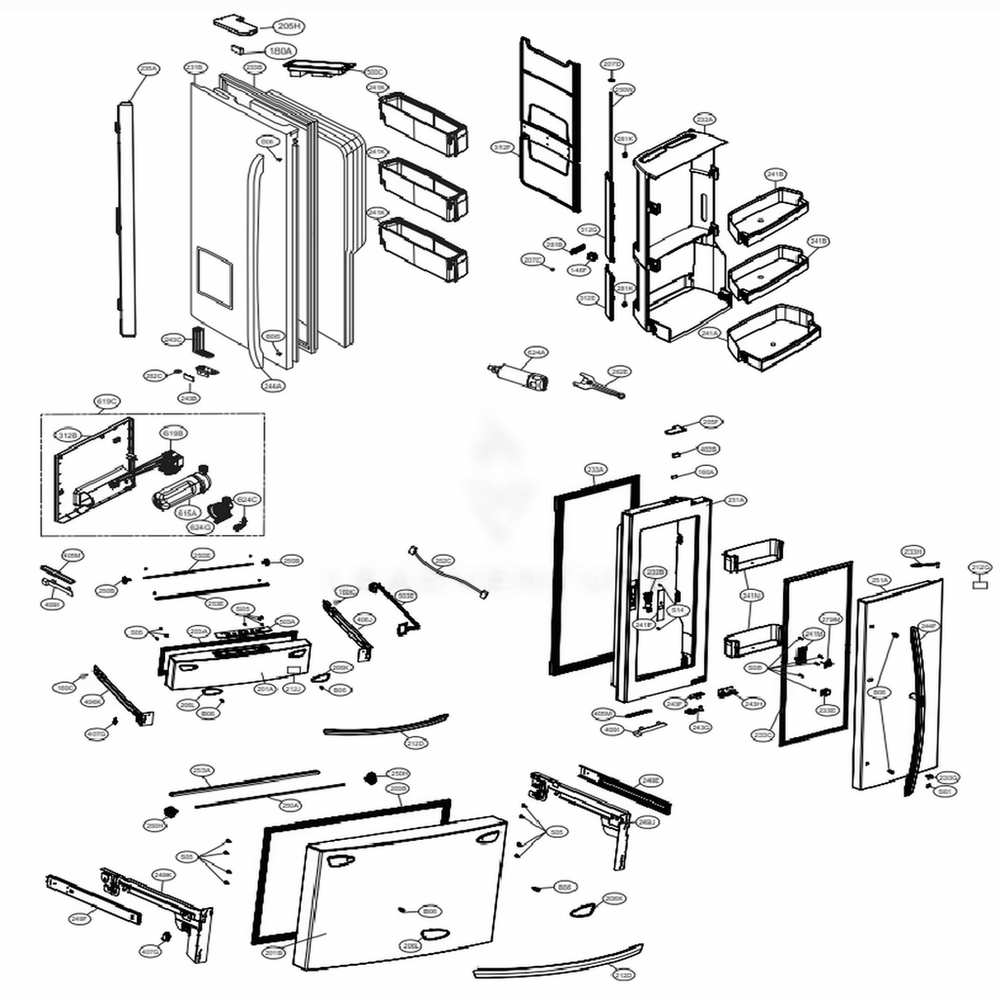 LG Refrigerato Door Foam Assembly - ADD74236312
