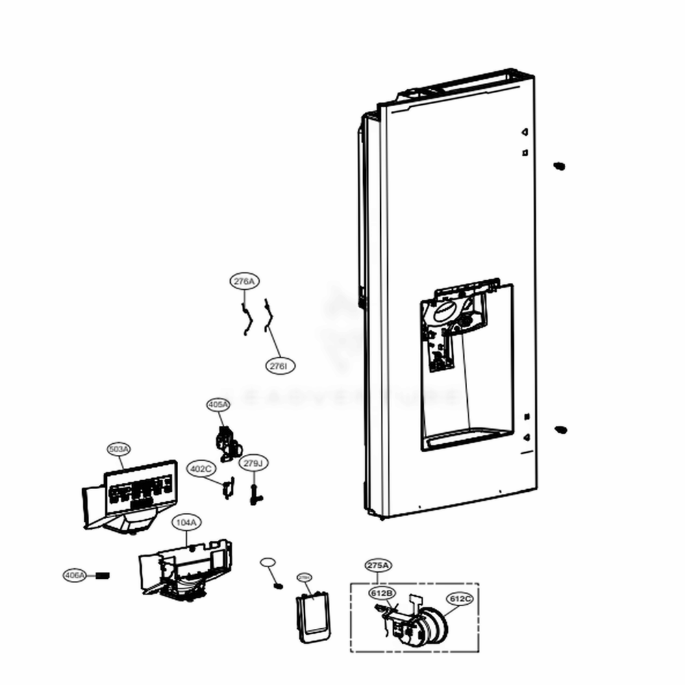 LG Dispenser Assembly,Ice - ACZ74010514