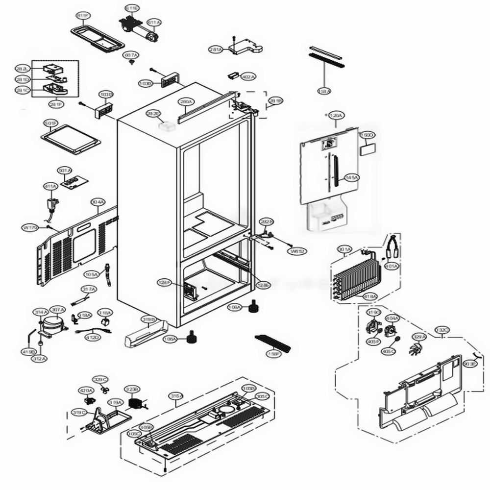 LG Refrigerator Display Case Assembly - ABQ75822439