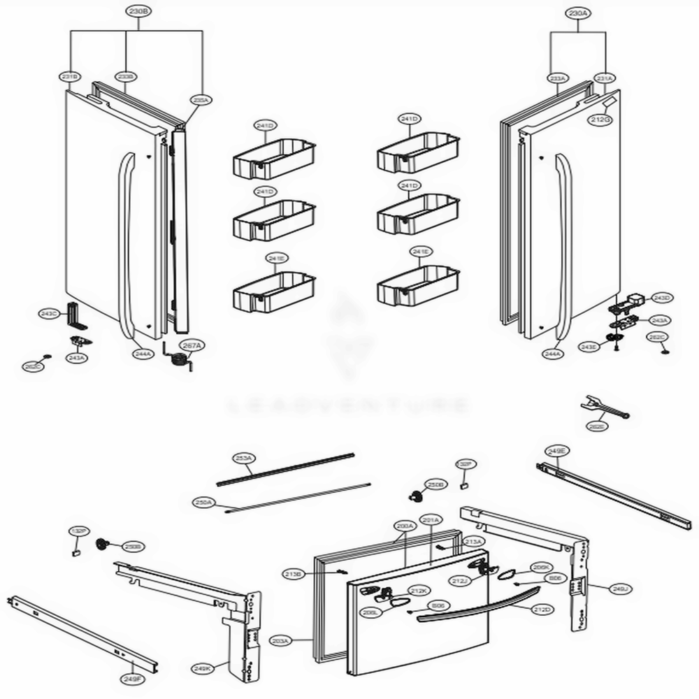 LG Refrigerato Door Foam Assembly - ADD73695847