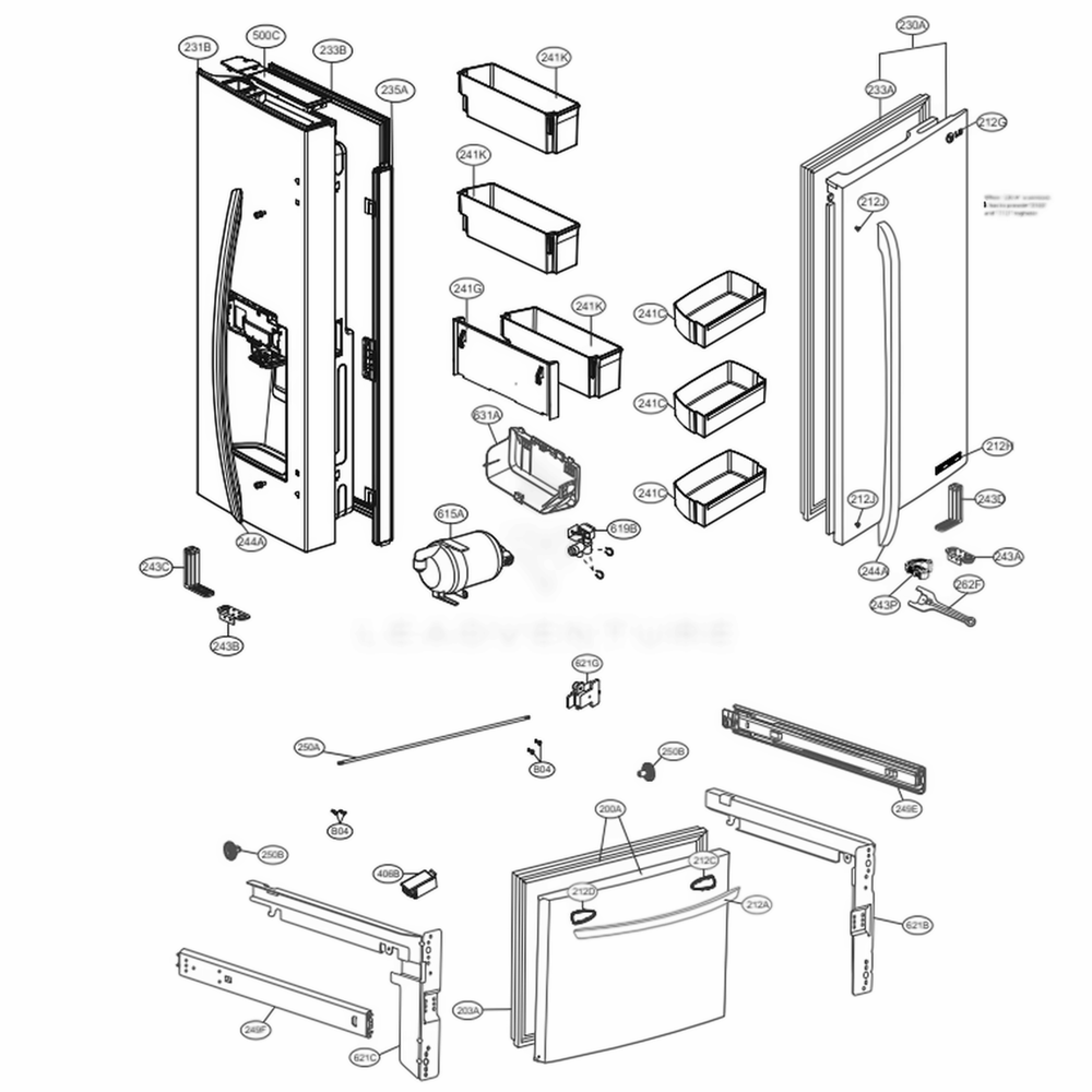 LG Freezer Door Foam Assembly - ADD73956032