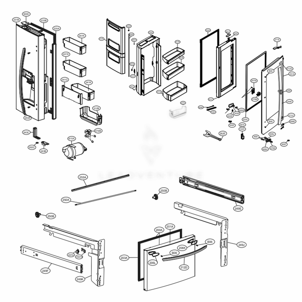 LG Refrigerator Case Assembly,Pcb - ABQ76121032