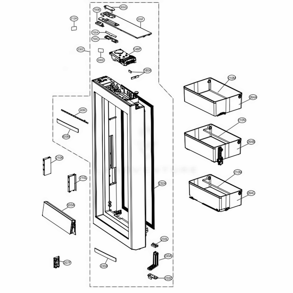 LG Door Gasket Assembly - ADX72930441