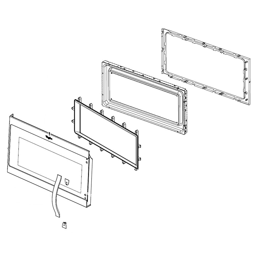 Whirlpool Microwave Door Assembly (Black) - W11247223