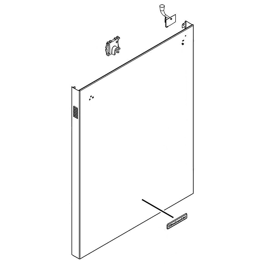 Whirlpool Dishwasher Door Outer Panel Assembly (Black Stainless) - W10900373