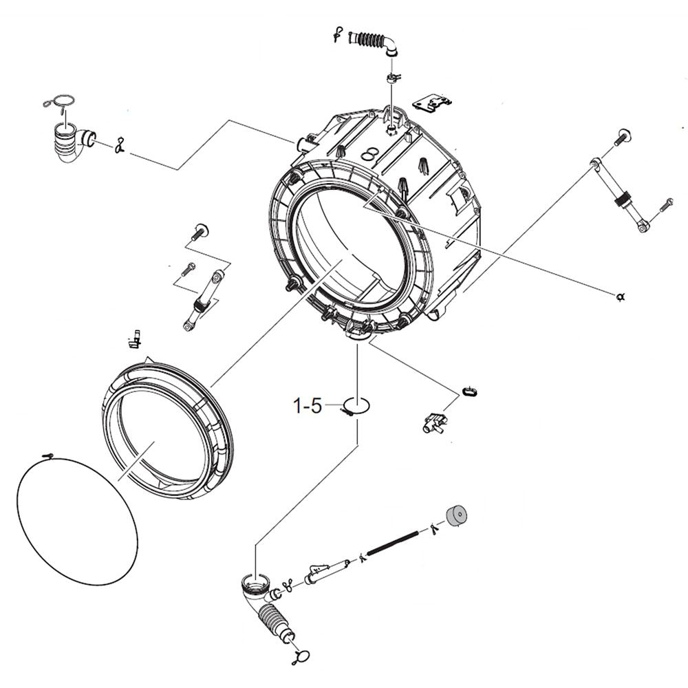 Samsung Assembly Semi Tub Front - DC97-18555G