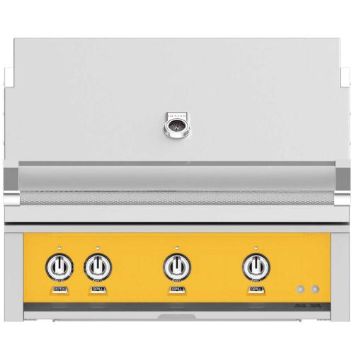 Hestan GSBR36NGYW Grill, Built-In, (3) Sear, Rotisserie, 36-Inch - Ng - Yellow