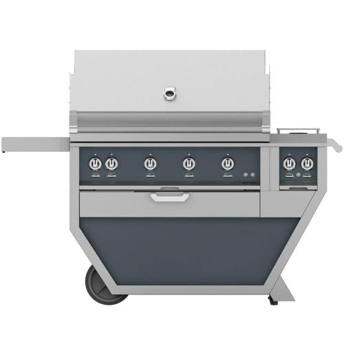 Hestan GMBR42CX2NGGG Grill, (3) Trellis, (1) Sear, Rotisserie, Deluxe Cart W/ Sid