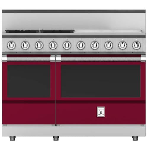 Hestan KRG484GDLPBG Range, 4 Burner With Griddle, All Gas, 48-Inch - Lp - Burgun