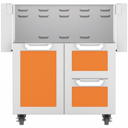 Hestan GCR30OR Double Drawer And Door Cart, 30-Inch - Orange