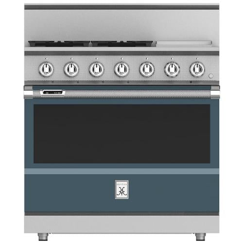 Hestan KRD364GDLPGG Range, 4 Burner With Griddle, Dual Fuel, 36-Inch - Lp - Dark