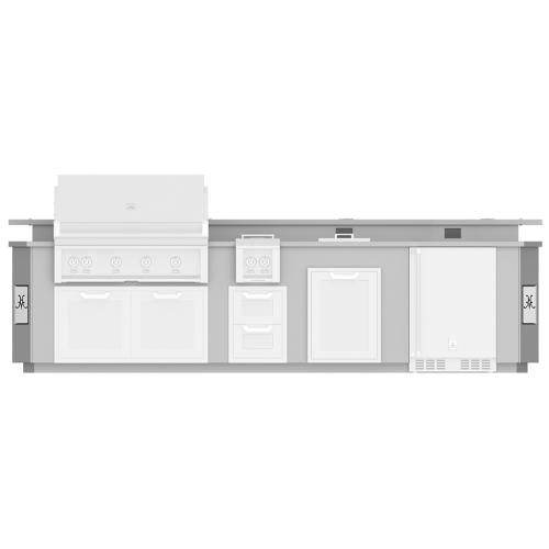 Hestan GESSB12 Grill, Outdoor Living Suite, Stainless Countertop, Bar, 12 F