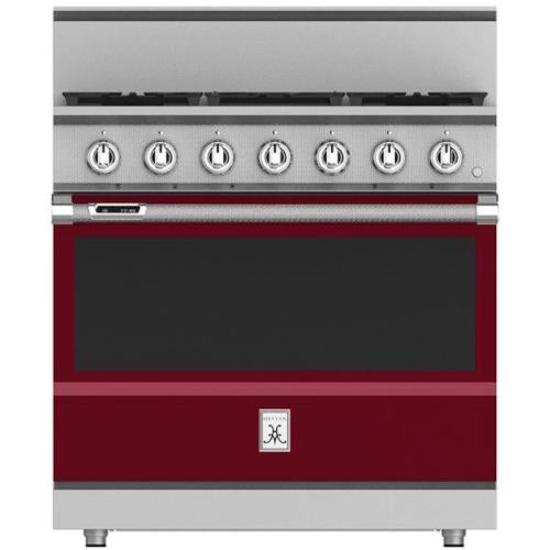 Hestan KRD365LPBG Range, 5 Burner, Dual Fuel, 36-Inch - Lp - Burgundy