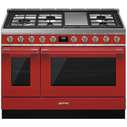 Smeg CPF48UGMR Dual Fuel Double Ovens Range 48-Inch
