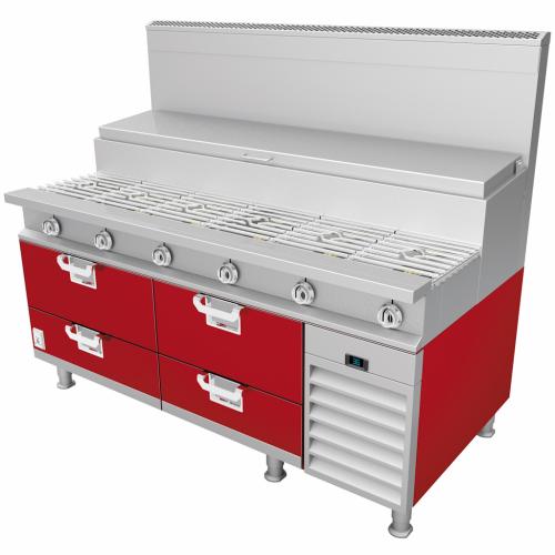 Hestan HRBR108RD Refrigerated Base, 108-Inch , Remote, Assembly, Red