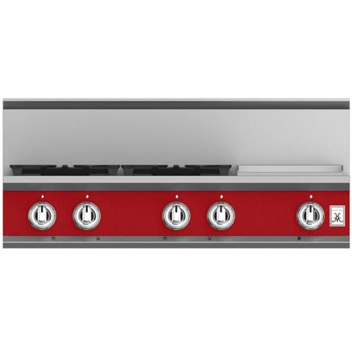 Hestan KRT364GDLPRD Rangetop, 4 Burner With Griddle, 36-Inch - Lp - Red