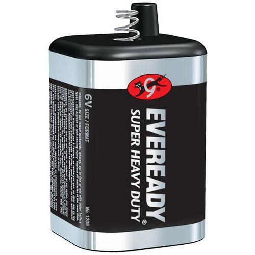 Eveready Battery Co. Bat 6V Spring Term Super Hvy D - 1209EN