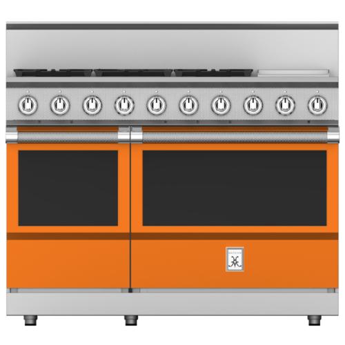 Hestan KRG485GDNGOR Range, 5 Burner With Griddle, All Gas, 48-Inch - Ng - Orange