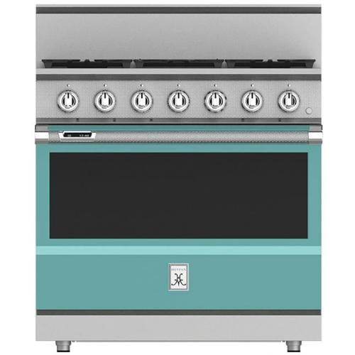 Hestan KRDS365LPTQ Range, Smart, 5 Burner, Dual Fuel, 36-Inch - Lp - Turquoise