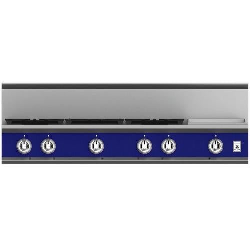 Hestan KRT485GDLPBU Rangetop, 5 Burner With Griddle, 48-Inch - Lp - Blue
