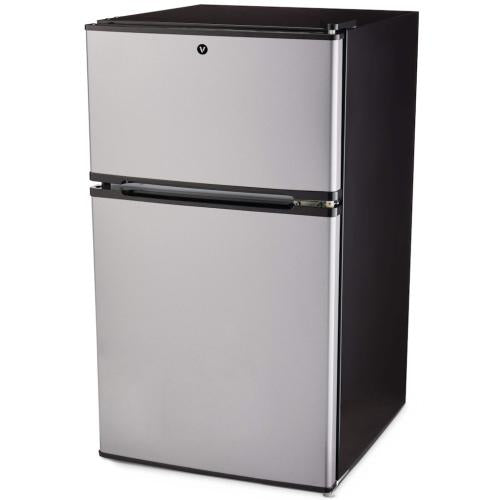 Midea 04315036 Vida By Paderno 2-Door Stainless Steel Fridge, 3.1 Cu-Ft