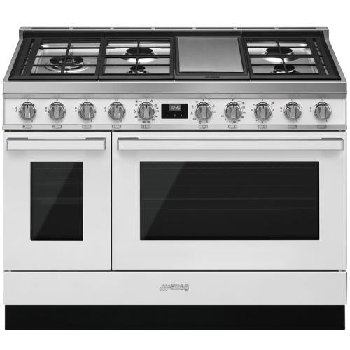 Smeg CPF48UGMWH Dual Fuel Double Ovens Range 48-Inch