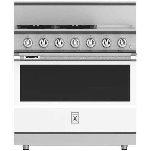 Hestan KRD364GDLPWH Range, 4 Burner With Griddle, Dual Fuel, 36-Inch - Lp - Whit