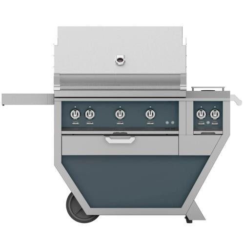 Hestan GABR36CX2LPGG Grill, (3) Trellis, Rotisserie, Deluxe Cart W/ Side Burner,
