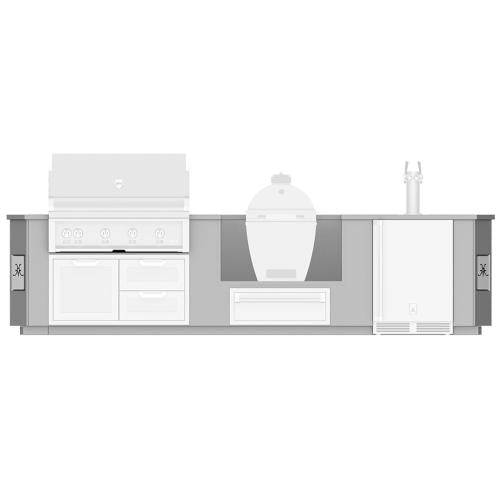 Hestan GESDK12 Grill, Outdoor Living Suite, Ss Countertop, Dispenser Beer,