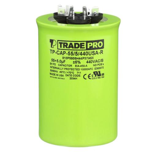 Tradepro Capacitors Round Us Dual - TP-CAP-55/5/440USAR