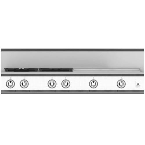 Hestan KRT484GDNGWH Rangetop, 4 Burner With Griddle, 48-Inch - Ng - White