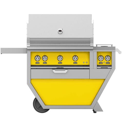 Hestan GSBR36CX2LPYW Grill, (3) Sear, Rotisserie, Deluxe Cart W/ Side Burner, 36-