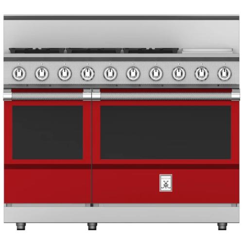 Hestan KRG485GDLPRD Range, 5 Burner With Griddle, All Gas, 48-Inch - Lp - Red