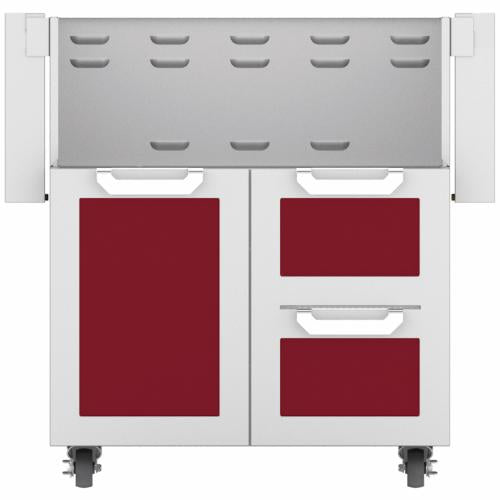 Hestan GCR30BG Double Drawer And Door Cart, 30-Inch - Burgundy
