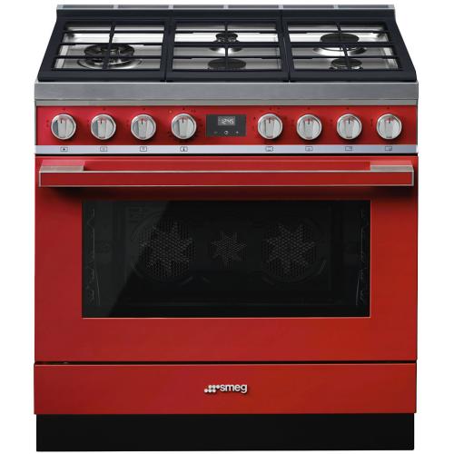 Smeg CPF36UGMR Dual Fuel Range 36-Inch
