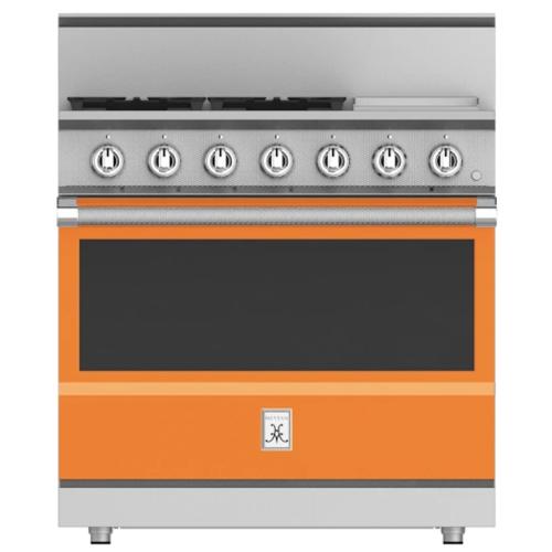 Hestan KRG364GDNGOR Range, 4 Burner With Griddle, All Gas, 36-Inch - Ng - Orange