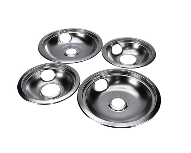 Whirlpool Chrome Drip Bowl Set, 2-6-Inch - W10278125