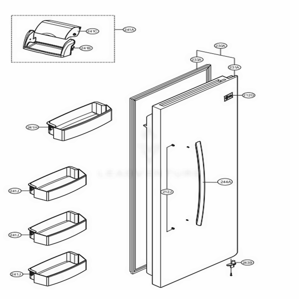 LG Refrigerato Door Foam Assembly - ADD72912636