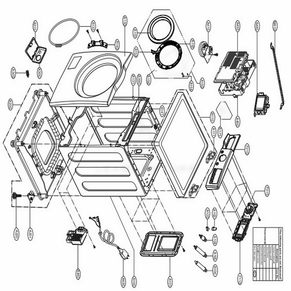 LG Washer Cabinet Base Assembly - AAN74468815