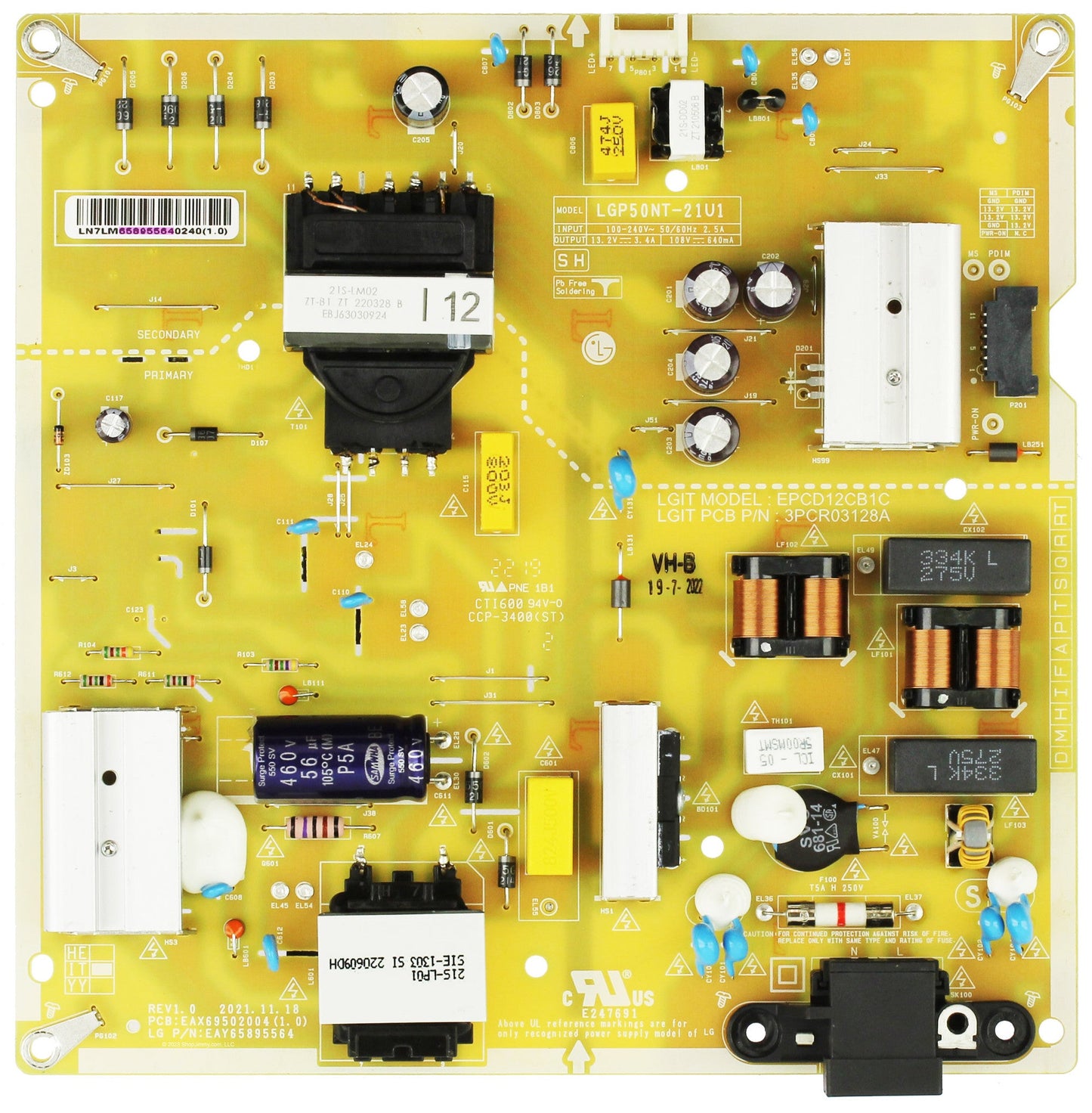 LG Power Supply Assembly - EAY65895564