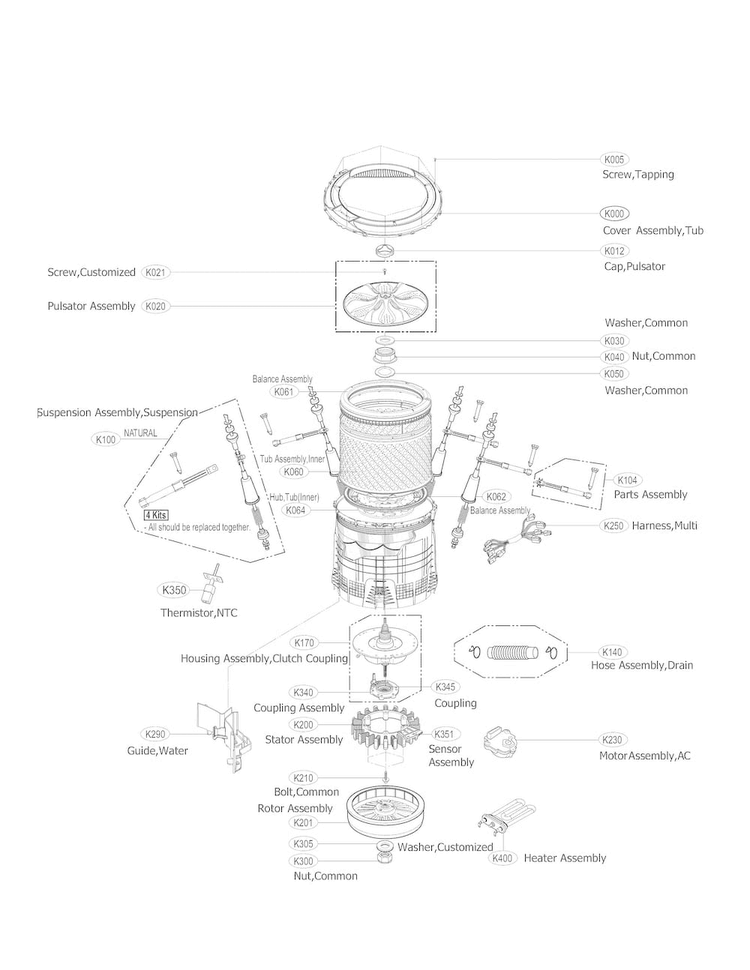 LG Inner Tub Assembly - AJQ73953801