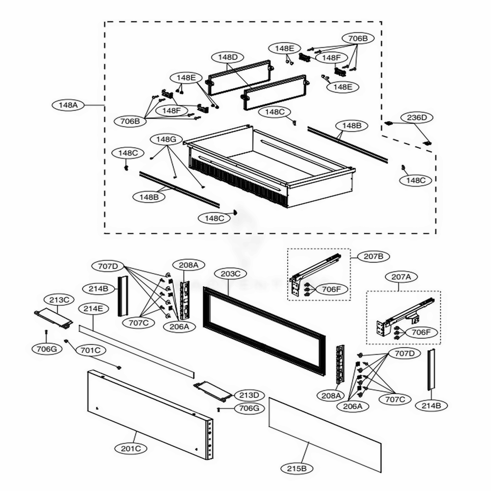 LG Rail Guide Assembly - AEC75037504
