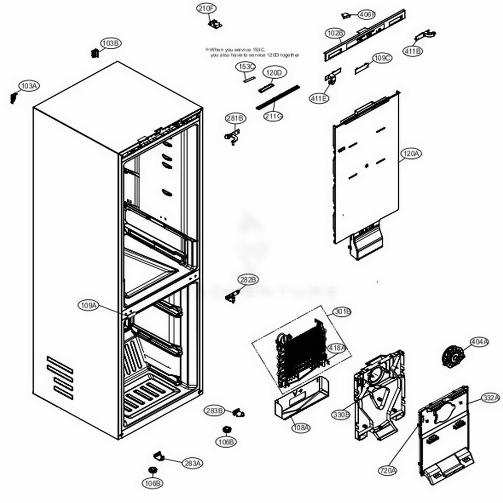 LG Lower Hinge Assembly - AEH75596701