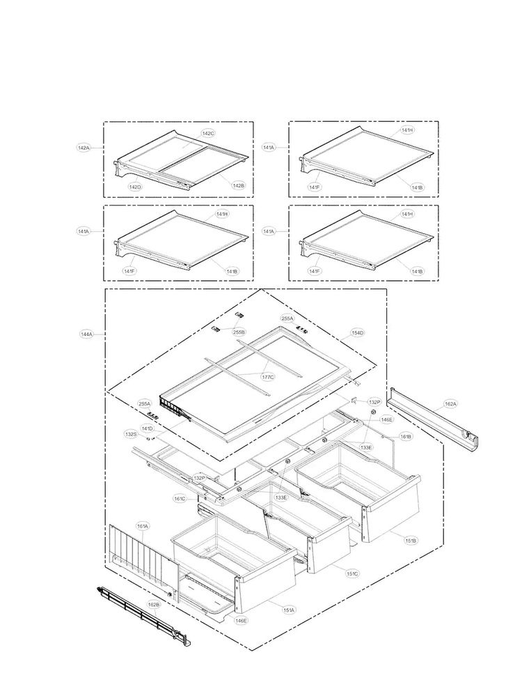 LG Net Shelf Assembly - AHT73554304