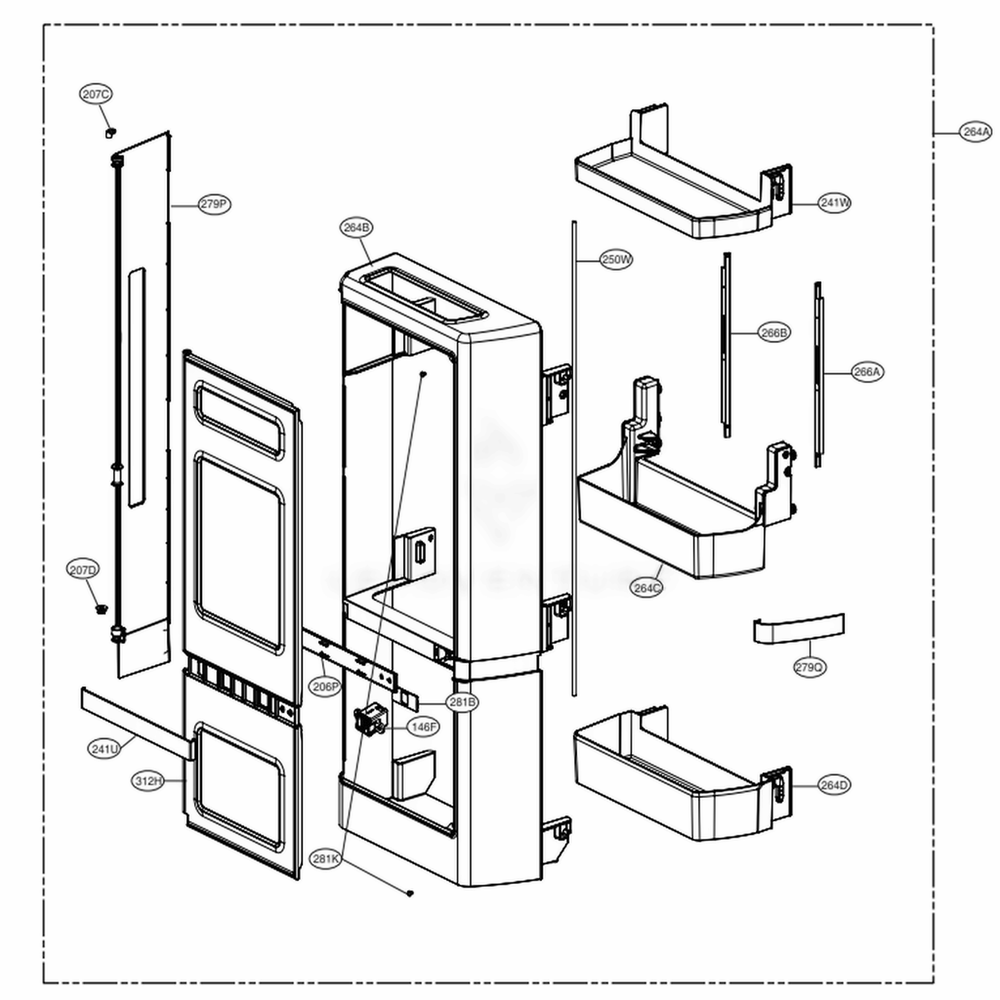 LG Slide Rail Assembly - AHC73535001